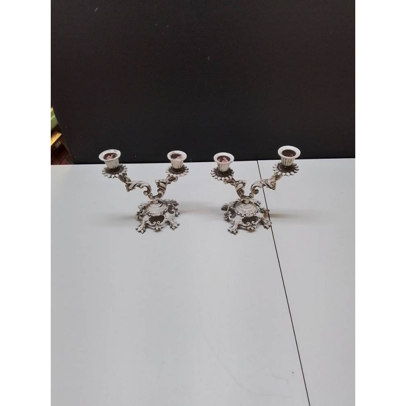 LOT BOUGEOIRS METAL BLANC 