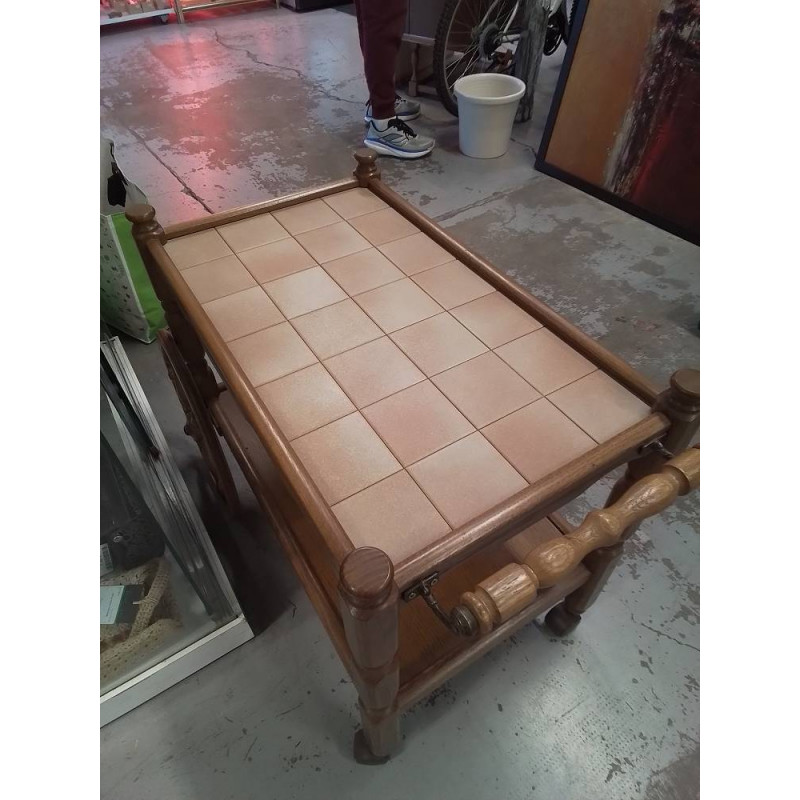 DESSERTE BOIS ET CARRELAGE 