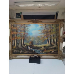 HUILE SUR TOILE LE RUISSEAU...