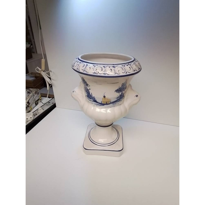 VASE BLANC ET BLEU MM