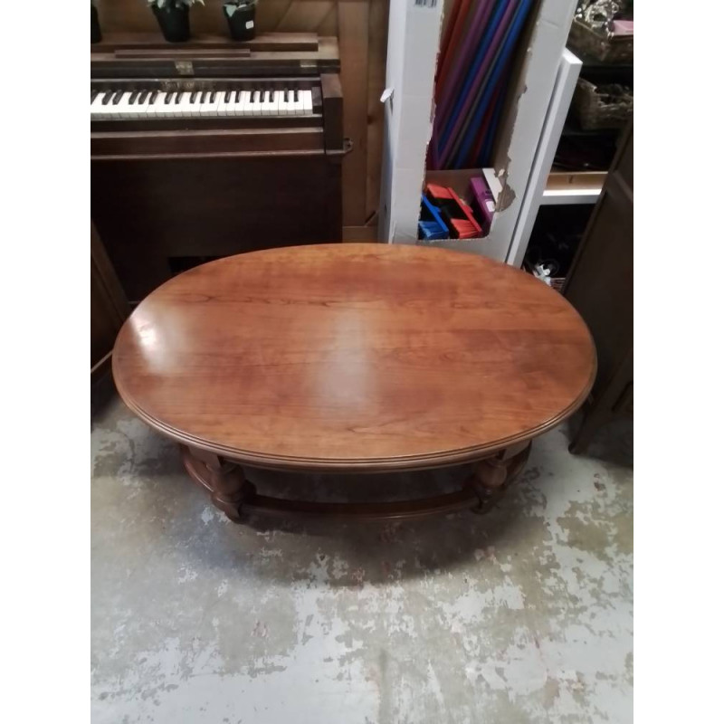 TABLE BASSE OVALES 2 TIROIRS 