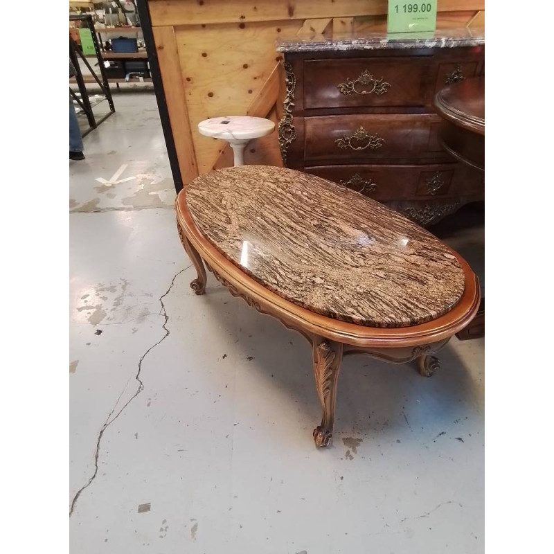 TABLE BASSE MARBRE ET BOIS 
