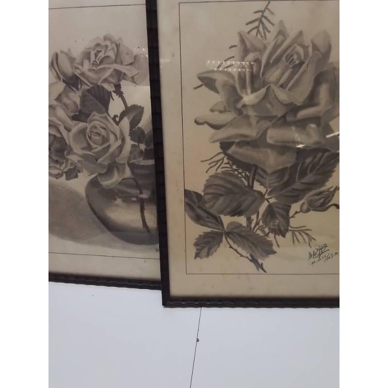 CADRE DECOR FLEURS SIGNEE 