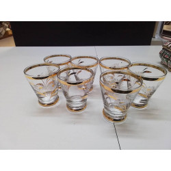 LOT DE VERRES MOTIF DORÉ 