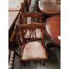 LOT 4 CHAISES EN BOIS ASSISES FLEURIS ROSE