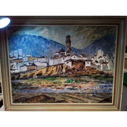 TABLEAU SIGNÉ LE VILLAGE 