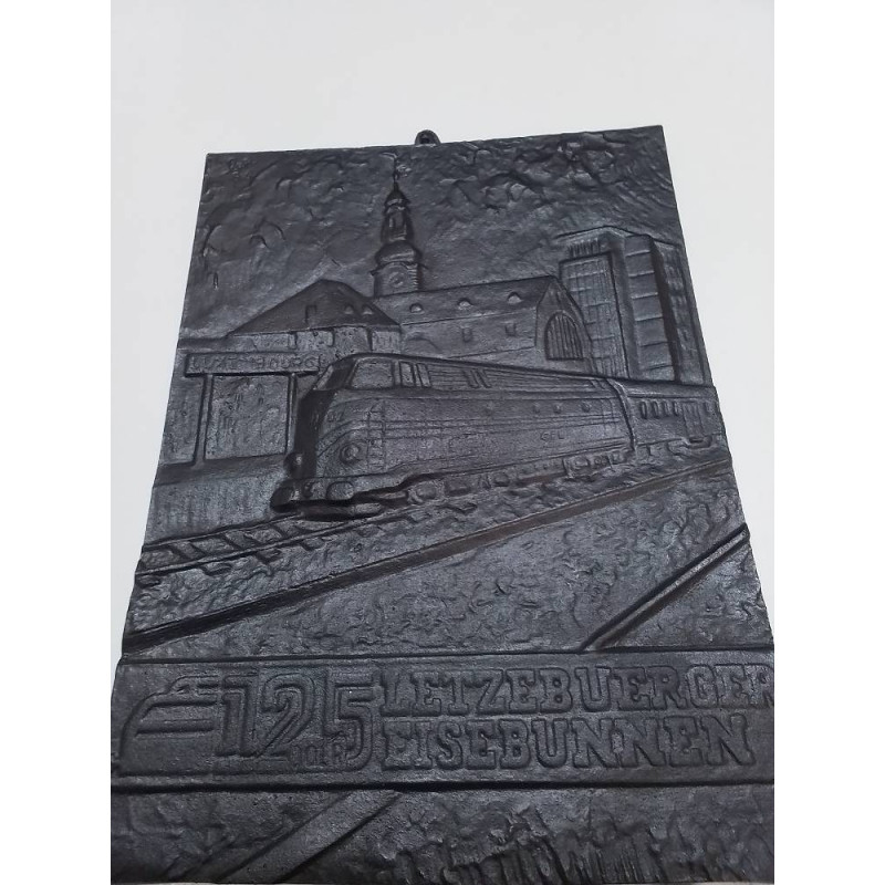 PLAQUE FONTE TRAIN LUXEMBOURG 