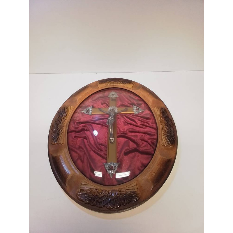 CRUCIFIX VERRE BOMBÉ 