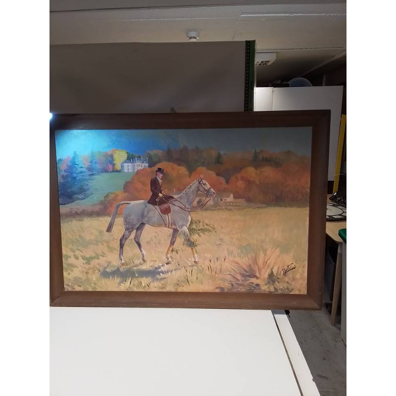 HUILE SUR TOILE SIGNÉE LA FEMME AU CHEVAL 