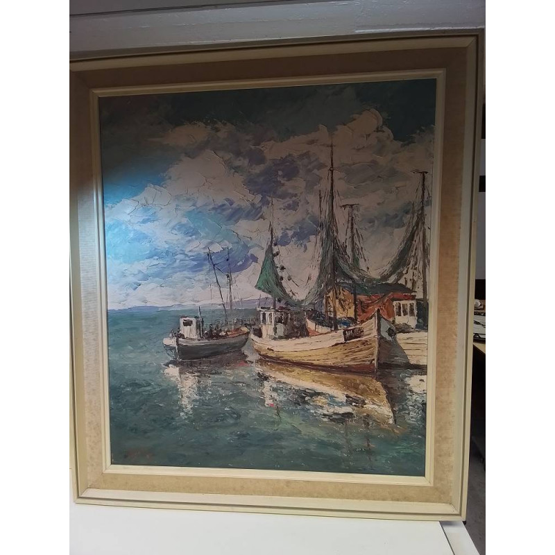 MARINE SUR PANNEAU SIGNÉE BENTI