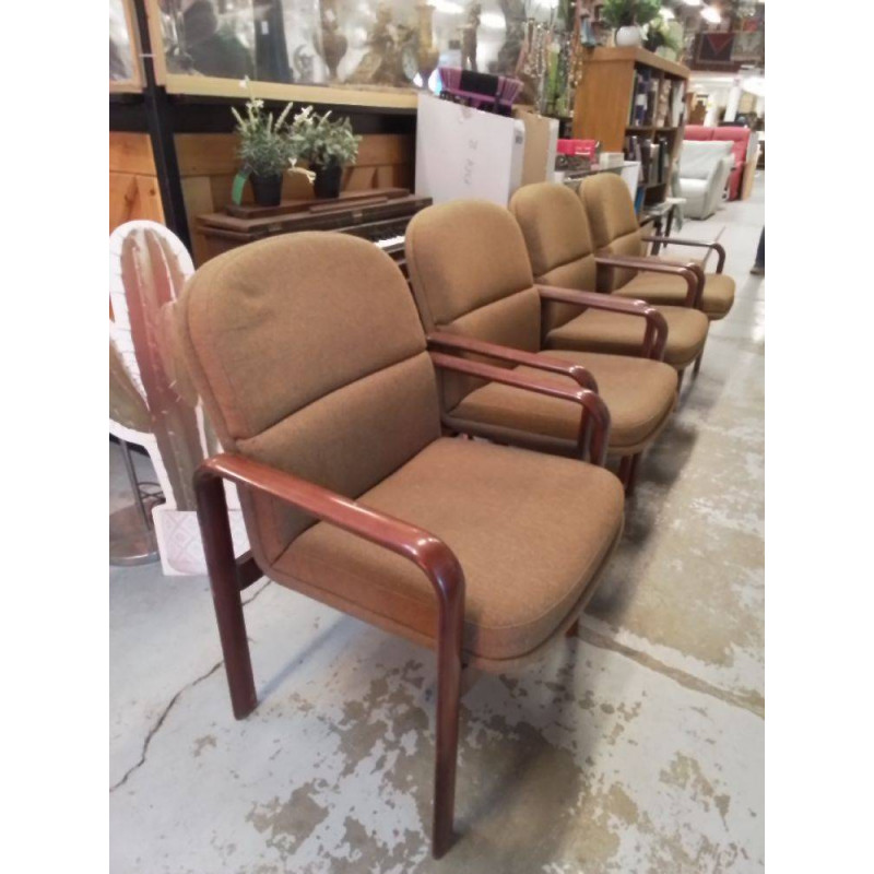 FAUTEUIL VINTAGE TISSU BRUN 