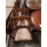 LOT 4 CHAISES EN BOIS ASSISES FLEURIS ROSE