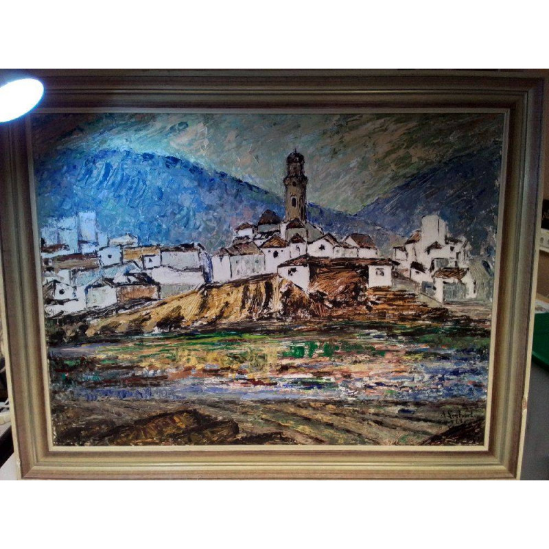 TABLEAU SIGNÉ LE VILLAGE 