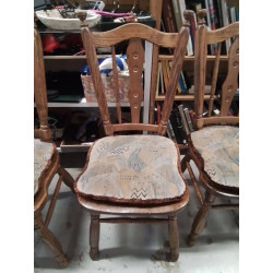 LOT DE 4 CHAISES + COUSSINS 