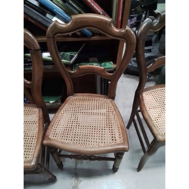 LOT DE 4 CHAISES ASSISE CANNAGE 
