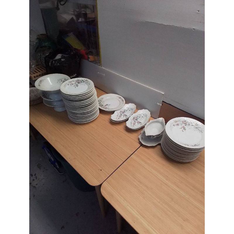 SERVICE FAIENCE DE PARIS MOTIF FLEURS