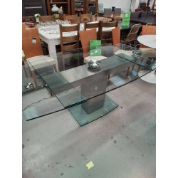 TABLE MODERNE METAL ET VERRE