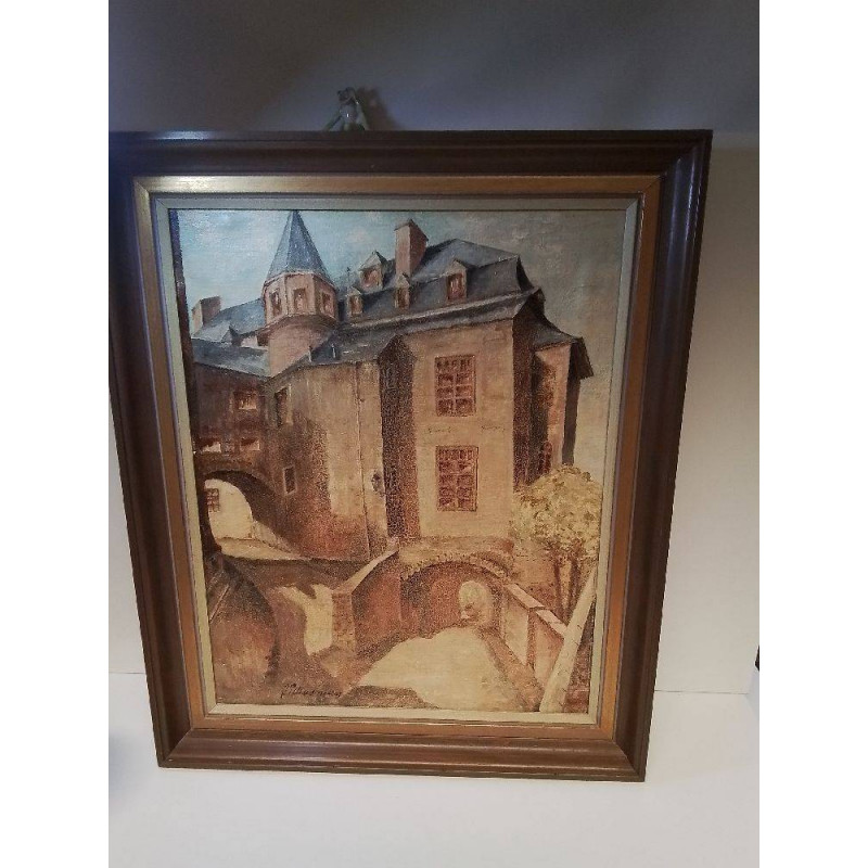 TABLEAU HUILE SUR TOILE VILLE DE LUXEMBOURG 