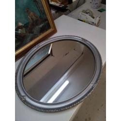 MIROIR OVALE ARGENTÉ 