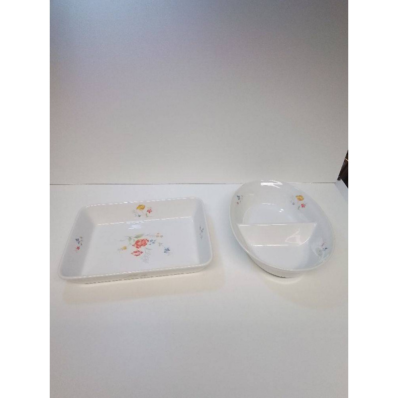 LOT PLAT MOTIF FLEURS