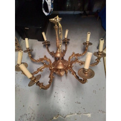 LUSTRE LAITON  8 FEUX 