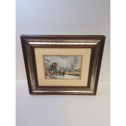 HUILE SUR PANNEAU MAISON...