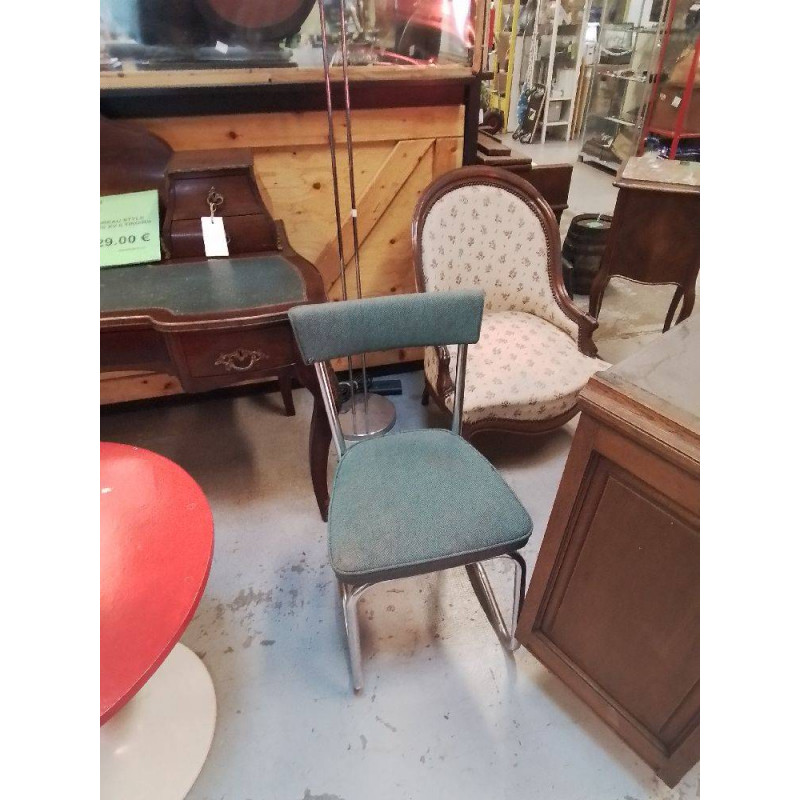 CHAISE VINTAGE TISSU VERT