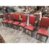 LOT DE 6 CHAISES VINTAGE SKAI ROUGE 