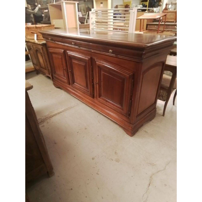BUFFET BAS EN MERISIER 3 TIROIRS 3 PORTES STYLE LOUIS PHILIPPE 