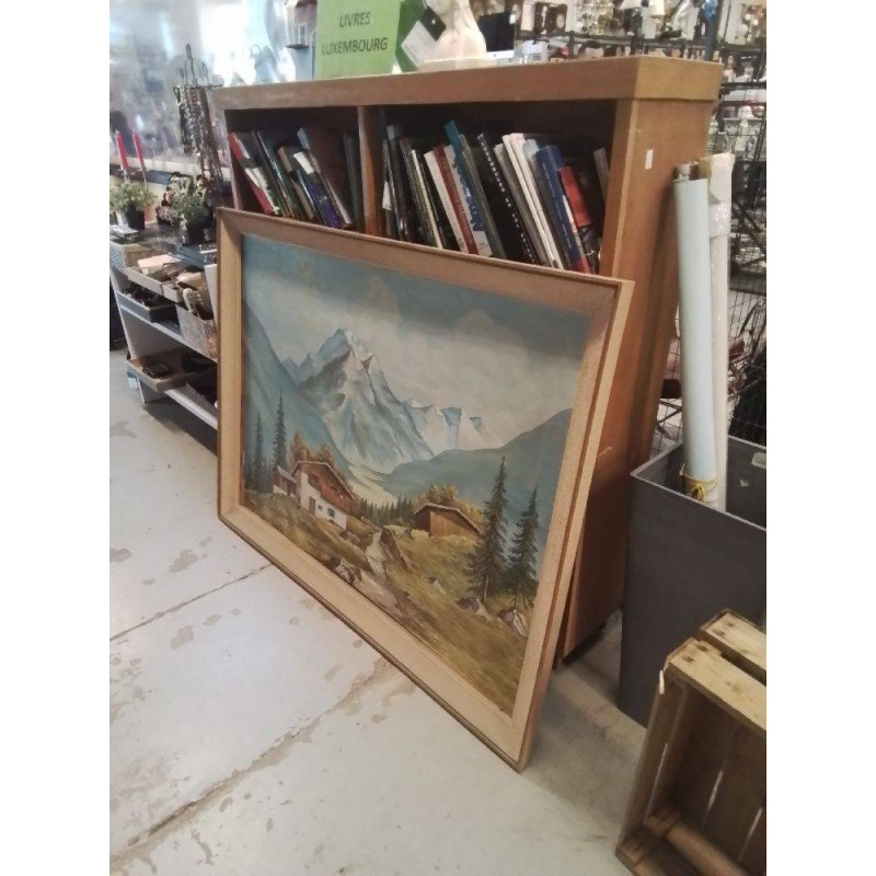 HUILE SUR TOILE PAYSAGE DE MONTAGNE GM