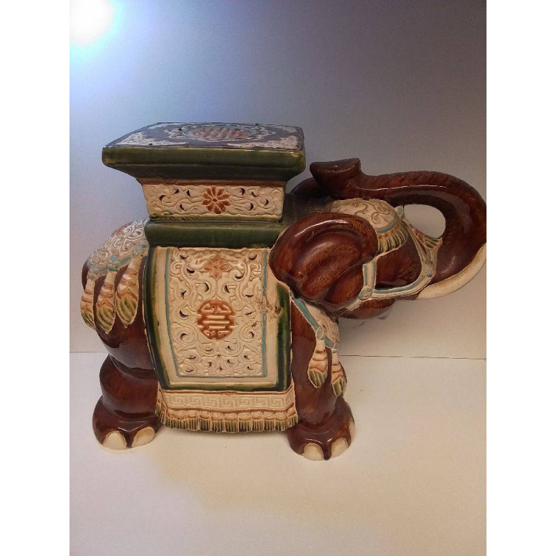 PORTE PLANTE CÉRAMIQUE ÉLÉPHANT 