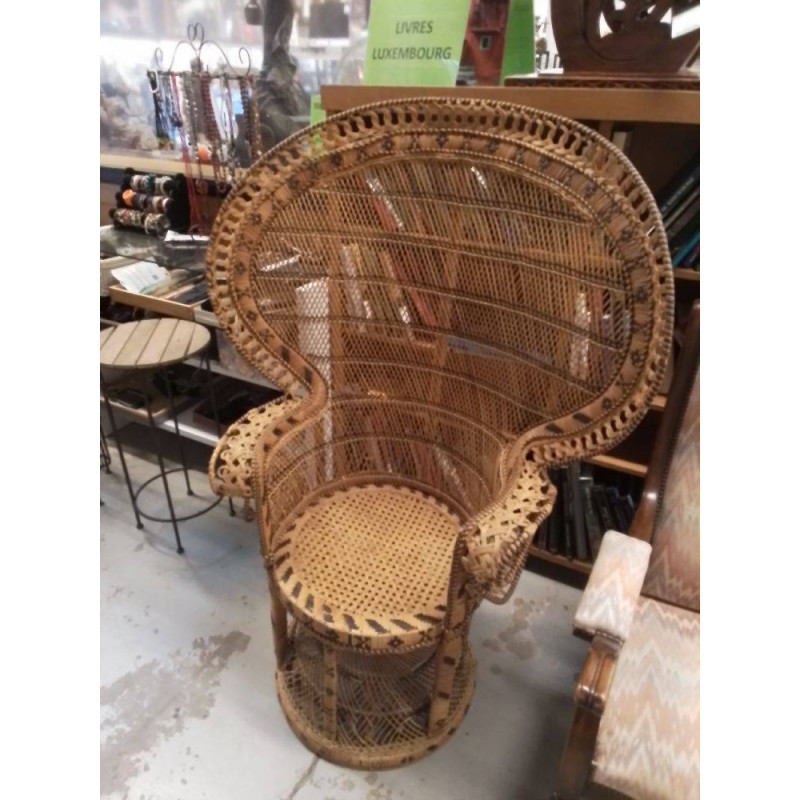 FAUTEUIL ROTIN EMMANUELLE EN L\'ÉTAT 