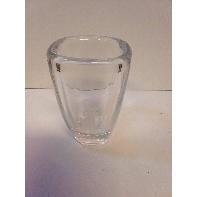 VASE VINTAGE EN VERRE SIGNEE 