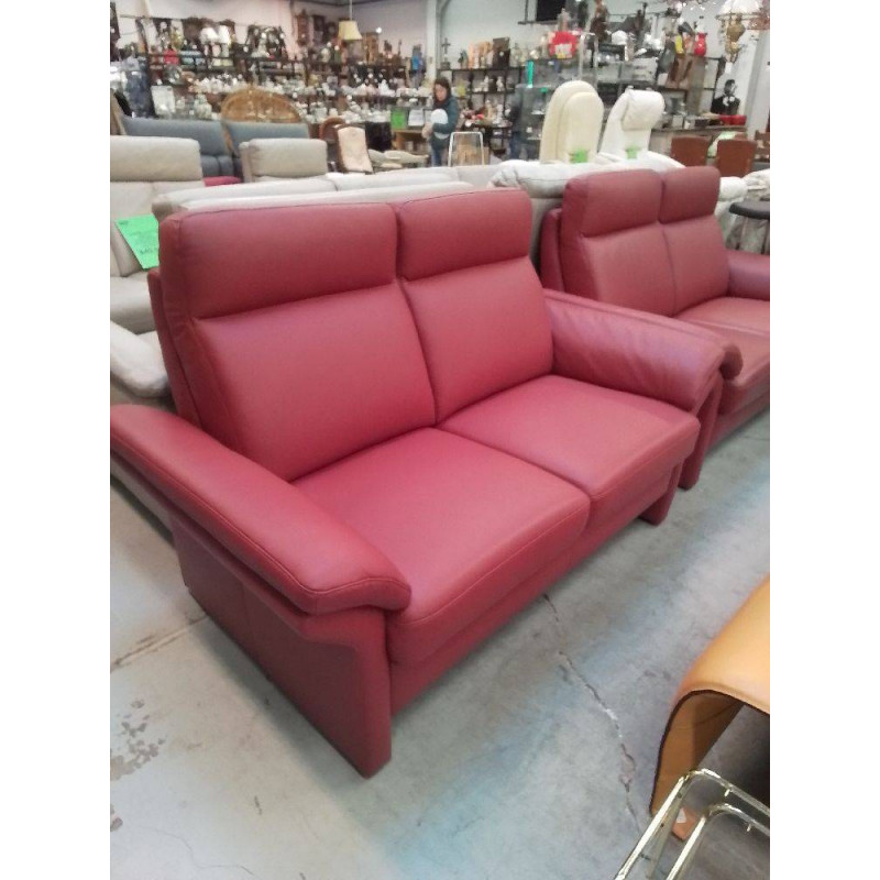 CANAPÉ CUIR ROUGE 2 PLACES 