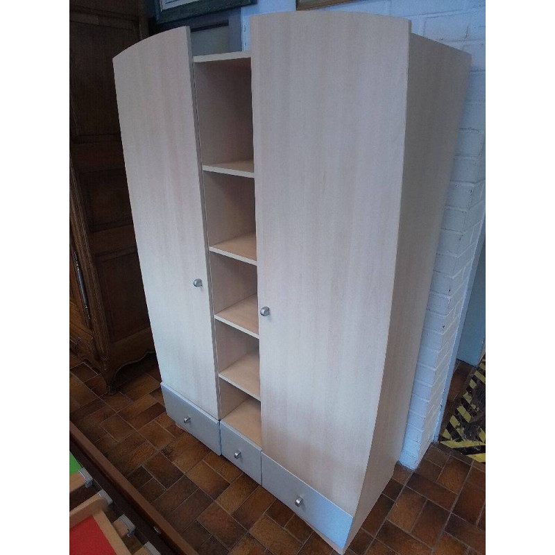 ARMOIRE ENFANT 2 PORTES 3 TIROIRS 