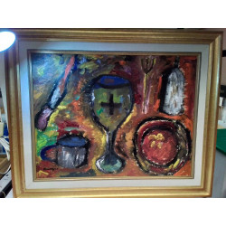 HUILE SUR PANNEAU SIGNÉE...