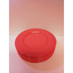 LOT D\'ASSIETTES ROUGE 