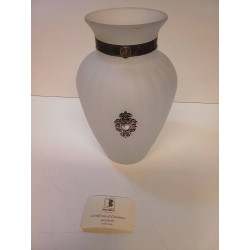 VASE EN VERRE DÉPOLI BLANC...