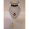 VASE EN VERRE DÉPOLI BLANC BICCHIELLI ARGENTE