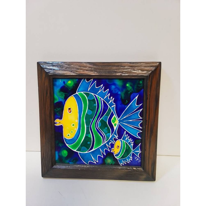 CADRE POISSON CERAMIQUE SIGNÉE 