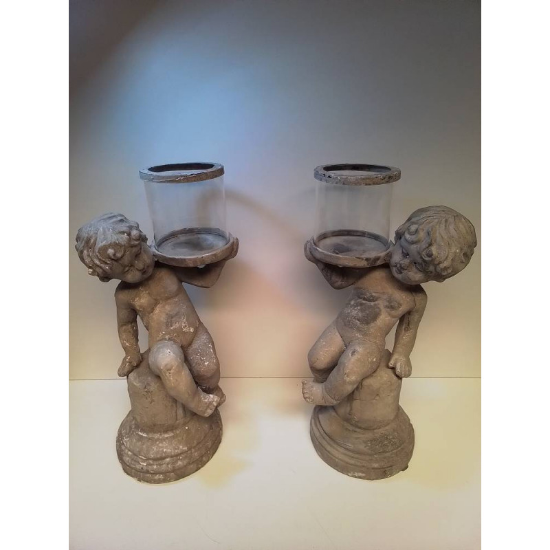 LOT DE BOUGEOIRS CHERUBINS