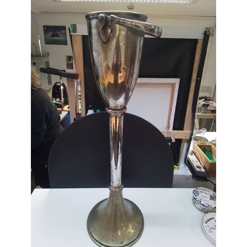 SEAU À CHAMPAGNE ART DECO SUR PIED METAL ARGENTÉ 