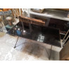 TABLE VINTAGE METAL ET VERRE 