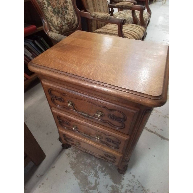 CHEVET CHENE 3 TIROIRS 