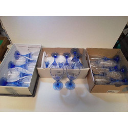 LOT DE VERRES TON BLEU 