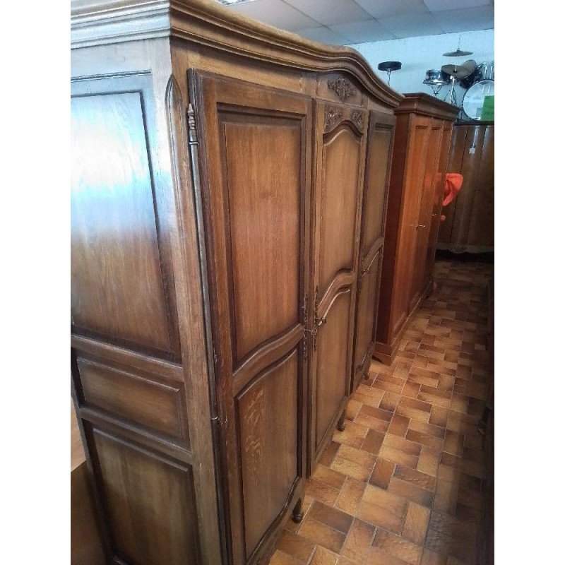 ARMOIRE 3 PORTES CHENE FONCÉ 