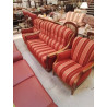 CANAPE 2 +1+1 ROUGE ET DORE JACQUES LELEU