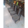 LOT 4 CHAISES NOIR TISSUS GRIS 
