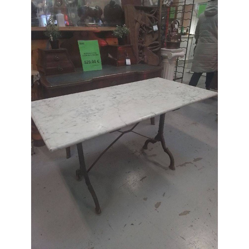 TABLE DE BISTROT AMOS MARBRE ET FONTE 