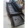 CANAPE CUIR 3 PLACES + POUF 
